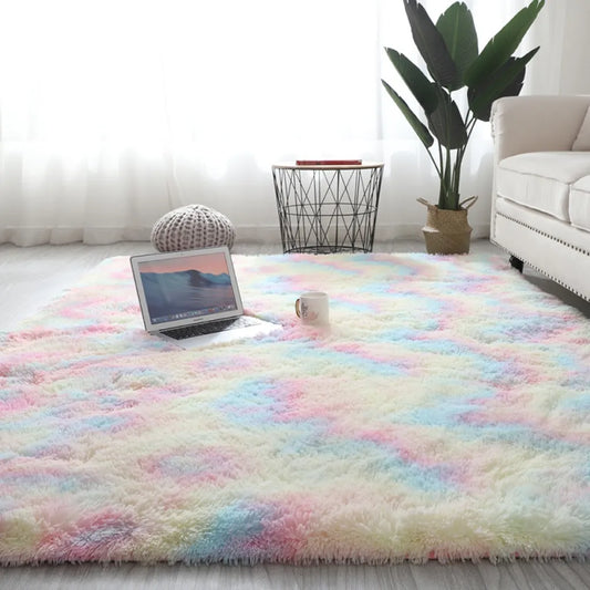  Regenbogen Übergroße Flauschige Teppiche 120*160cm Shaggy Area Rug Esszimmer Schlafzimmer Teppich Bodenmatte