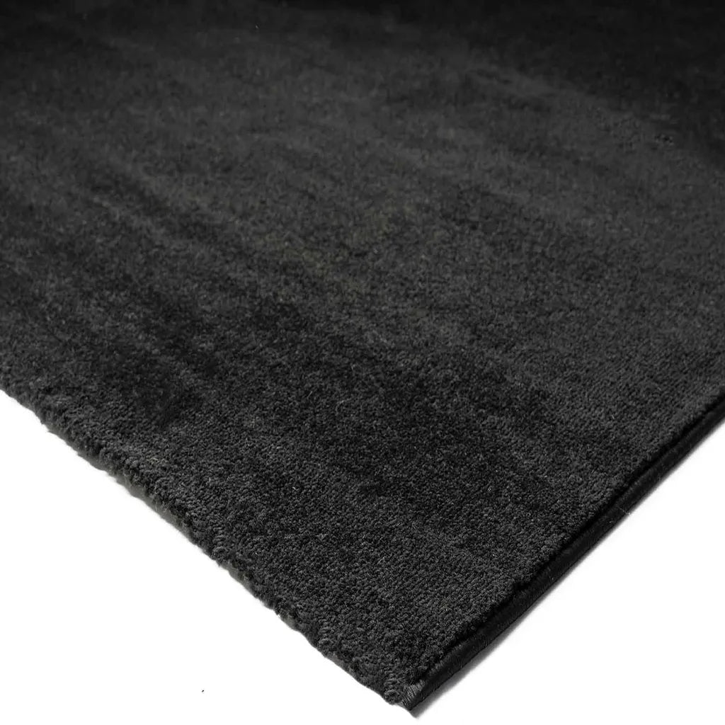  Teppich Wohnzimmer Einfarbig Weich Modern Kurzflor, Versch. Größen Farben, Farbe:Schwarz, Size:140x200 Cm