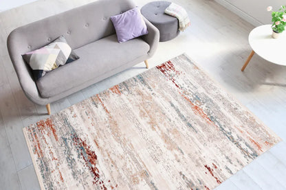  Kayoom - Hochflor Teppich Akropolis 325 Grau / Lachsrosa Grösse: 160cm X 230cm