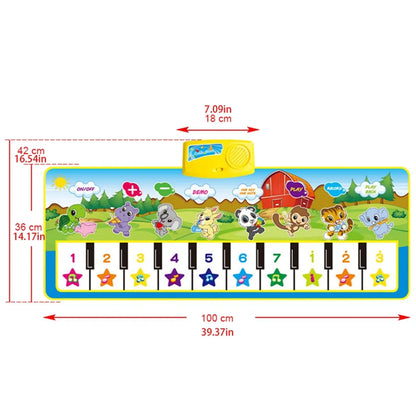  Kinder Klaviermatte, Baby Musikmatte Spielzeug Ab 1 Jahr, Musik Tanzmatte Mit 10 Klaviertasten, Lernspielzeug Geschenke Für Jungen Mädchen Kleinkinder (100 X 36 Cm)