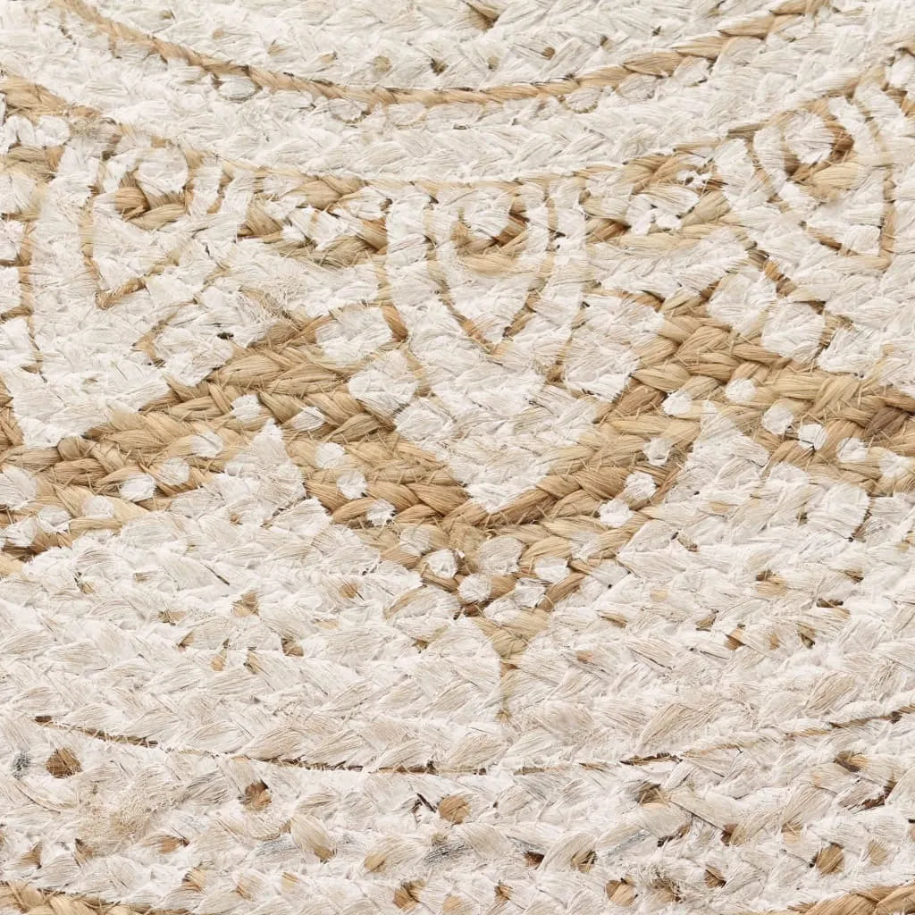  VidaXL Teppich Jute Geflochten Bedruckt 90 Cm Rund