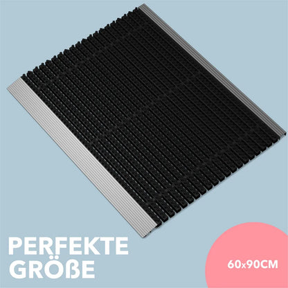  Fußmatte Außen Alu Mit Bürsten Schwarz, Schmutzfangmatte 60 X 90 Cm, Fußmatte Aussenbereich, Aluminium Türmatte Außen, Fußabtreter Außen, Schuhabstreifer Hauseingang, Bürstenmatte Outdoor, Abtreter