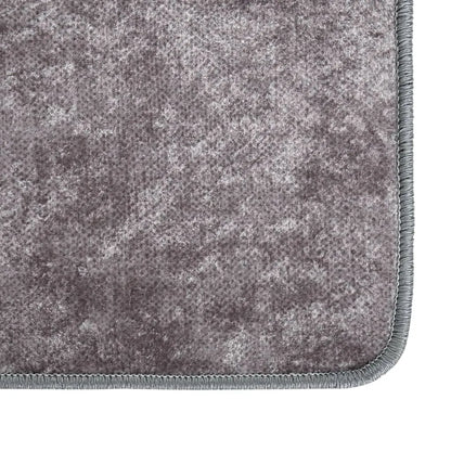  VidaXL Teppich Waschbar 190x300 Cm Grau Rutschfest
