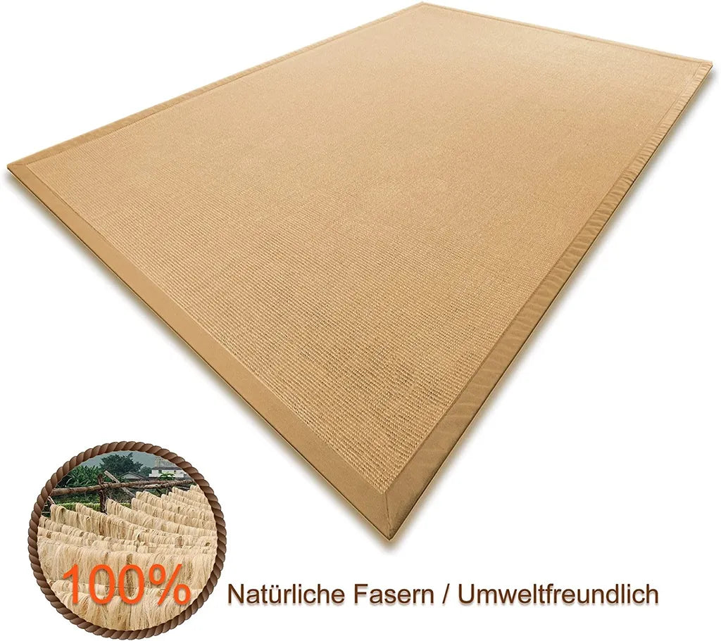  Sisal-Teppich Amazonas Natur/Kork Mit Bordüre 140 X 200 Cm