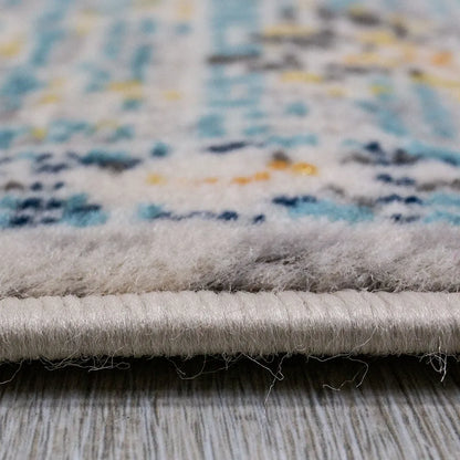  Teppich Wohnzimmer Kurzflor Designer Teppich Creme Neu, Maße:120x170 Cm