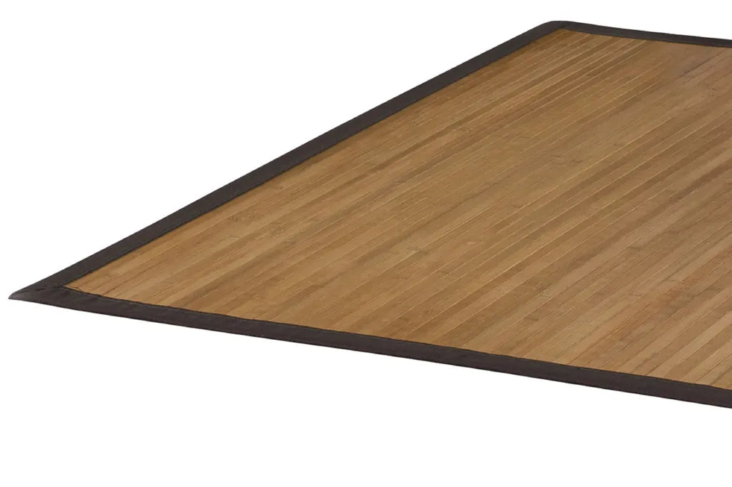  Bambusteppich NATURALIS 120x180cm, 17mm Stege Und Breite Braune Bordüre, Farbe: Caramel