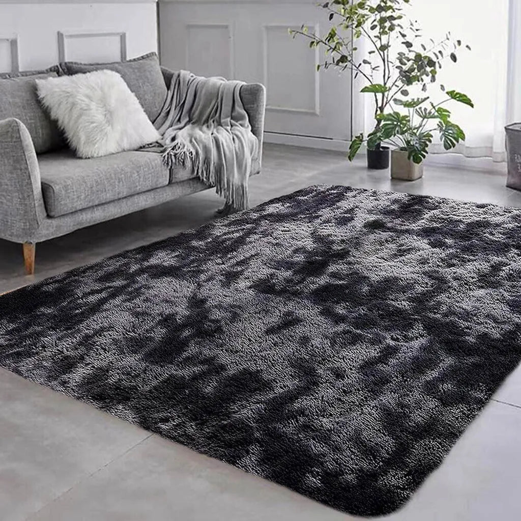  Soft Area Rug Schlafzimmer Shaggy Teppich Zottige Teppiche Flauschige Bunte Batik-Teppiche Carpet 120 * 160 Cm Dunkelgrau