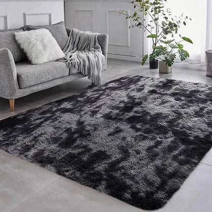  Soft Area Rug Schlafzimmer Shaggy Teppich Zottige Teppiche Flauschige Bunte Batik-Teppiche Carpet 120 * 160 Cm Dunkelgrau