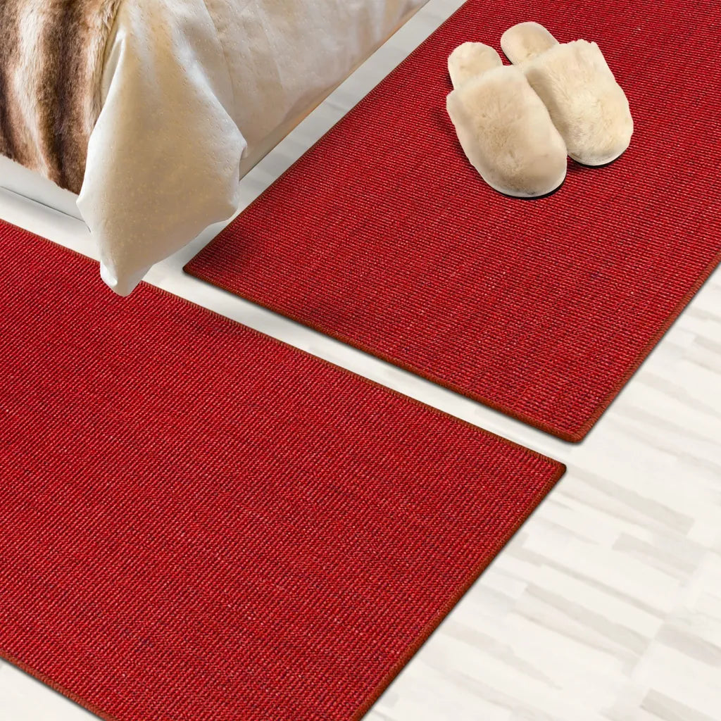 Sisal-Bettumrandung Sylt 3-teilig Rot 1 Läufer: 67x330 Cm + 2 Brücken: Je 67x130 Cm