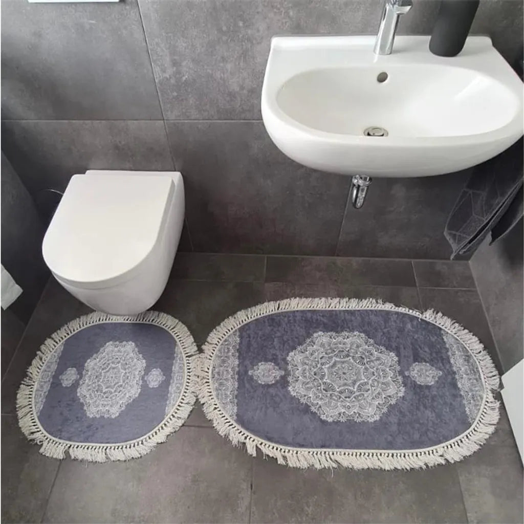  Roland Badematten WC Teppich Set Oval In Verschiedenen Farben Rosé