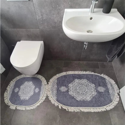  Roland Badematten WC Teppich Set Oval In Verschiedenen Farben Rosé