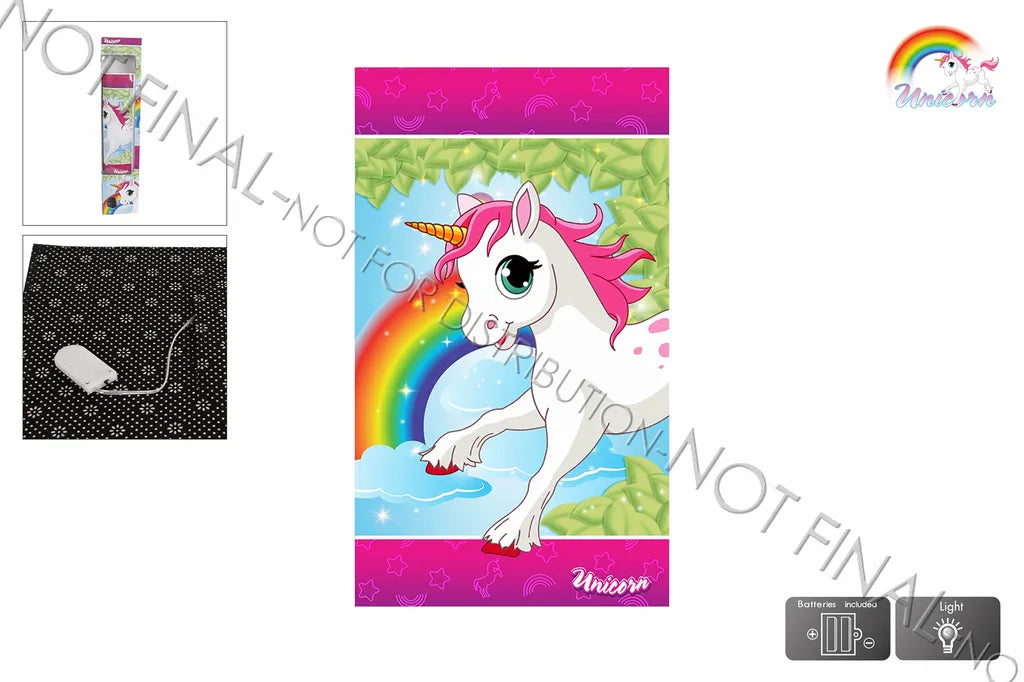 Unicorn Teppich Einhorn Geführt Mädchen 72 X 120 Cm Polyester