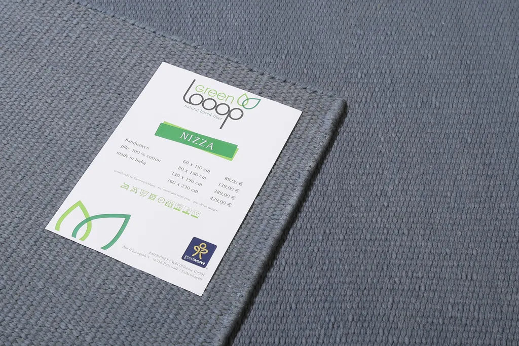  Green Looop - Kurzflorteppich - Nizza - Blau Grau - 160x230 Cm