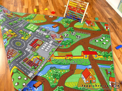  Straßenteppich Beidseitig Mit Zwei Straßenlandschaften, Größe:100x165 Cm