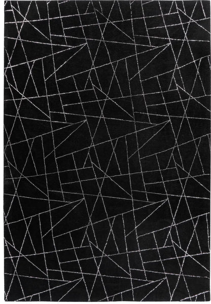  Kayoom - Hochflor Teppich Bijou 125 Schwarz / Silber Grösse: 120cm X 170cm