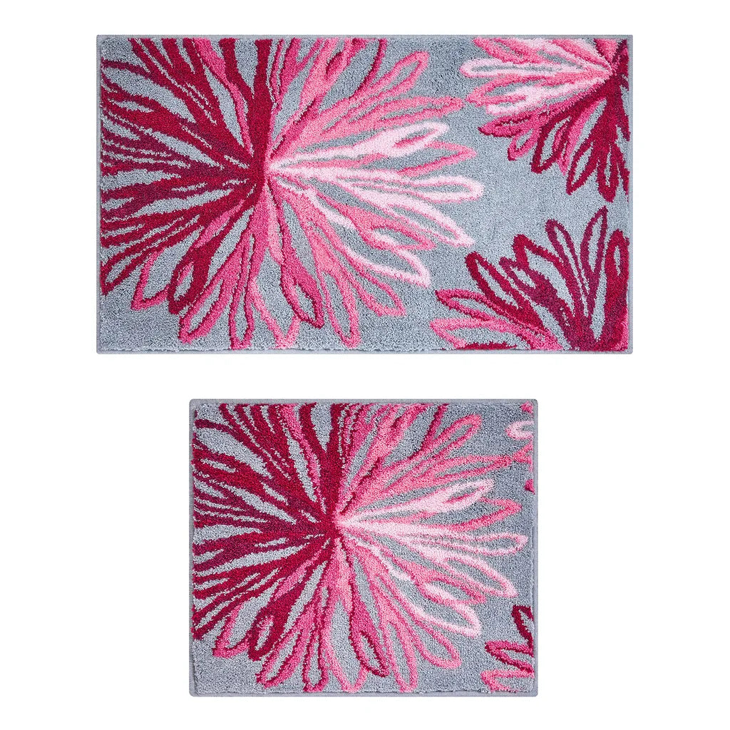  Grund Badteppich ART - 100% Polyacryl SUPERSOFT, Farbe:Rosé / Grau, Größe:60x100 Cm