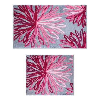  Grund Badteppich ART - 100% Polyacryl SUPERSOFT, Farbe:Rosé / Grau, Größe:60x100 Cm
