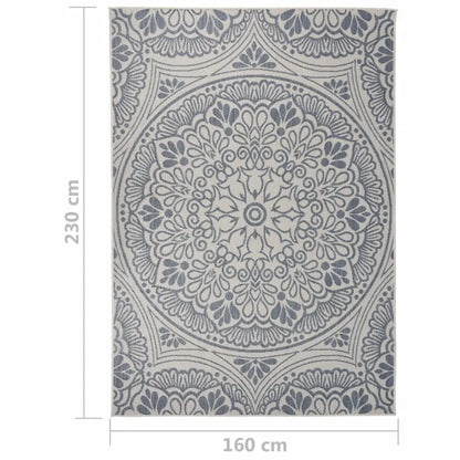  VidaXL Outdoor-Teppich Flachgewebe 160x230 Cm Blaues Muster