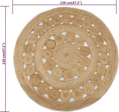  VidaXL Teppich Flechtmuster Jute 120 Cm Rund