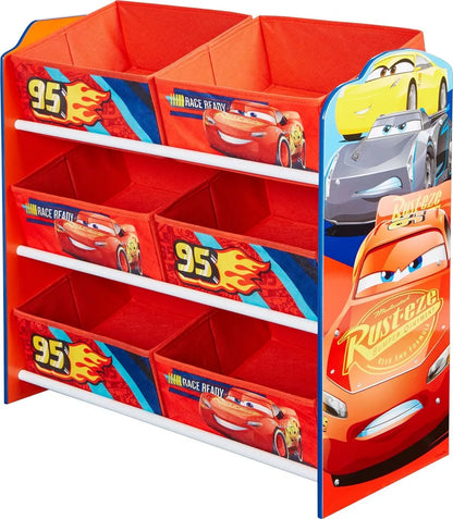  Worlds Appart Disney Cars - Regal Zur Spielzeugaufbewahrung Mit Sechs Kisten Für Kinder, 471CAA
