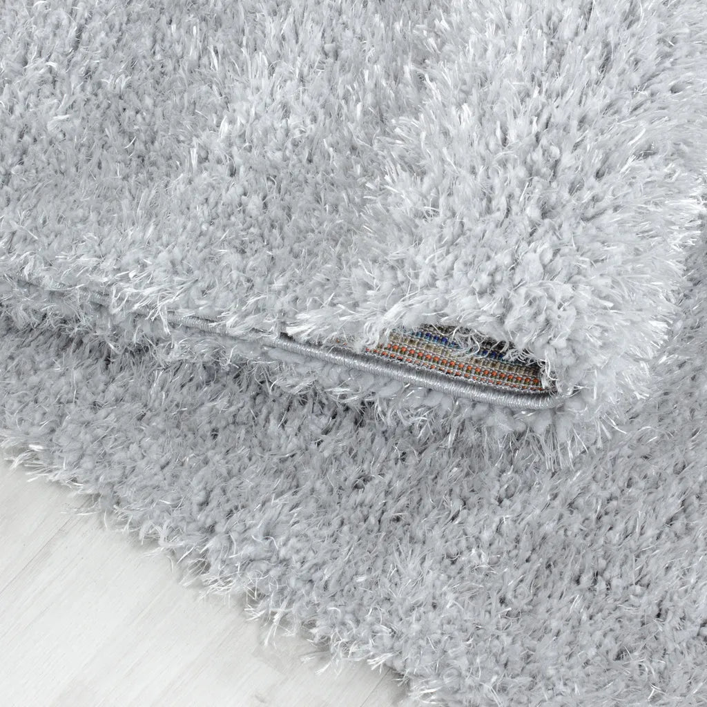  Wunderschöne Runde Shaggy Hochflor Langflor Teppich 50mm, In Verschiedene Farben, Größe:Ø 120 Cm Rund, Farbe:Hellgrau