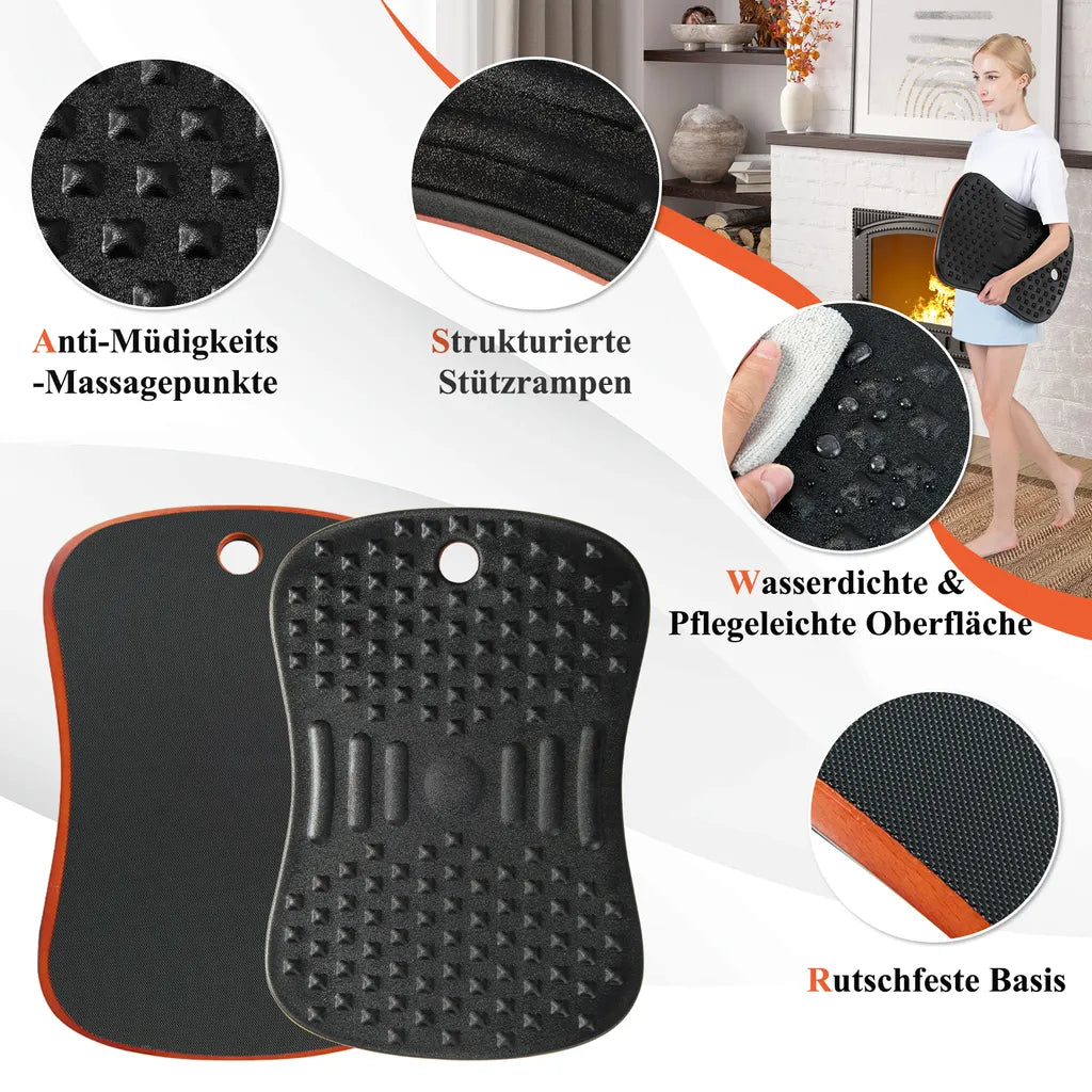  COSTWAY Anti-Ermüdungsmatte, Stehmatte Mit Massagepunkten, Rutschfeste Stehpultmatte, Komfort-Fußmatte Für Küche, Familie, Arbeit, Schwarz