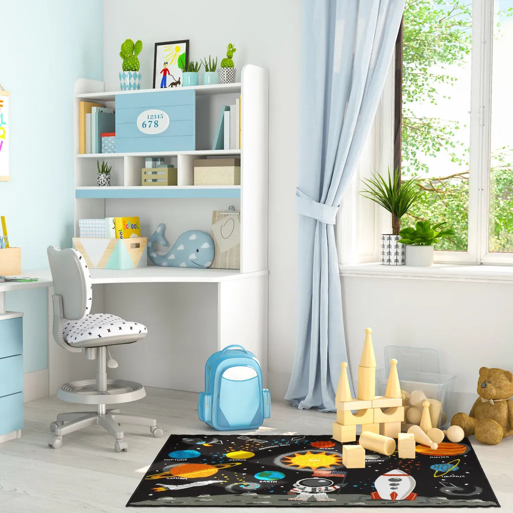  Relaxdays Weltall Teppich Für Kinder 150x100 Cm