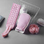  3 Stück/Set Peeling-Handschuhe Und Luffa-Schwamm Zurückversetztes Badetuch（Rosa）