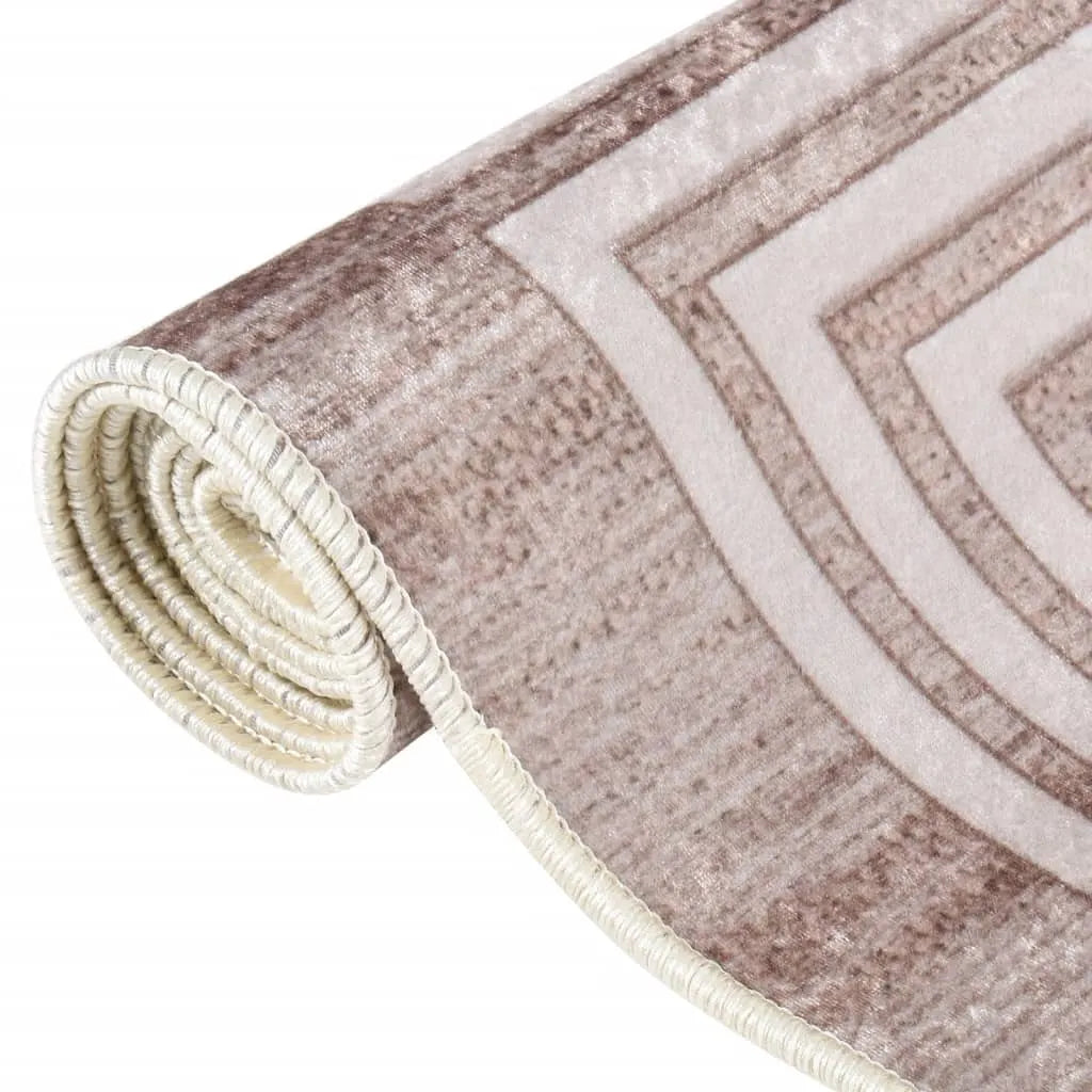  VidaXL Teppich Waschbar 160x230 Cm Beige Rutschfest