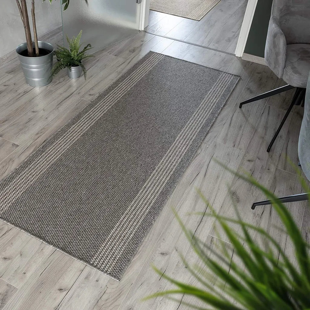  Teppich-Läufer Auf Maß Natura Sisal-Optik Grau-Beige Breite: 80 Cm, Länge: 250 Cm