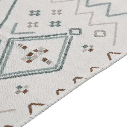  VidaXL Teppich Beige Und Blau 100x300 Cm Baumwolle
