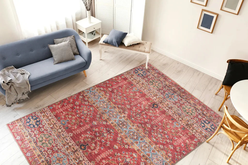  Kayoom - Kurzflor Teppich Faye 325 Multi / Rot Grösse: 190cm X 290cm