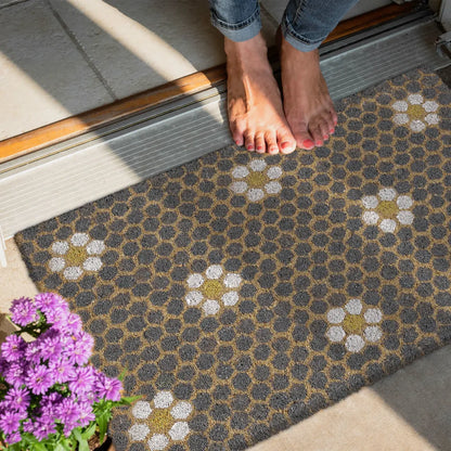  Relaxdays Fußmatte Kokos Blumen