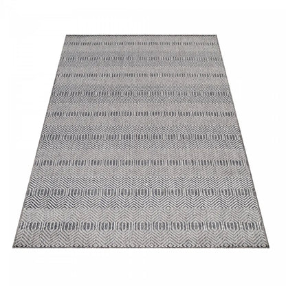  Indoor Outdoor Teppich Balkon Wasserfest Bordüre, 7mm , Größe:80 X 150 Cm, Farbe:Grau