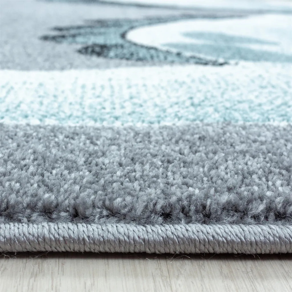  Bambi Kinderzimmer Teppich Kurzflor Rund 160x160cm Blau 0840