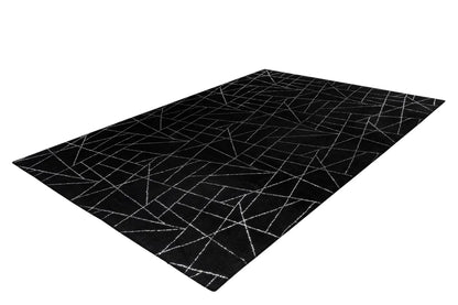  Kayoom - Hochflor Teppich Bijou 125 Schwarz / Silber Grösse: 120cm X 170cm