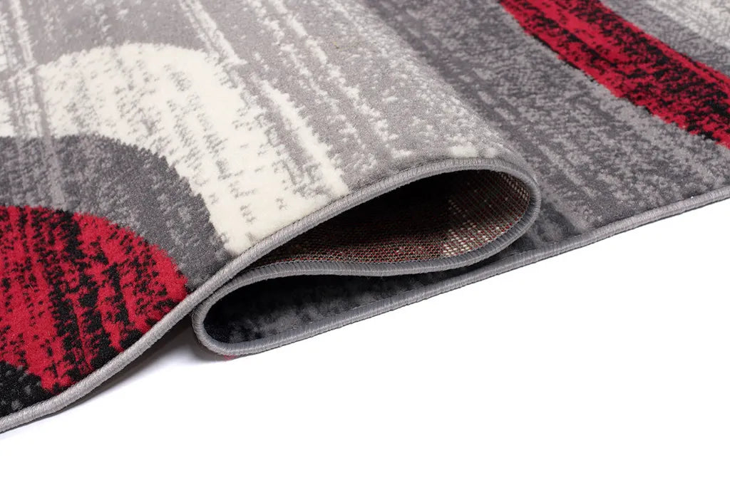  Teppich Wohnzimmer Kurzflor Modern - Geometrisch Muster - F844B-GRAY - Grau Grösse: 300 X 400 Cm