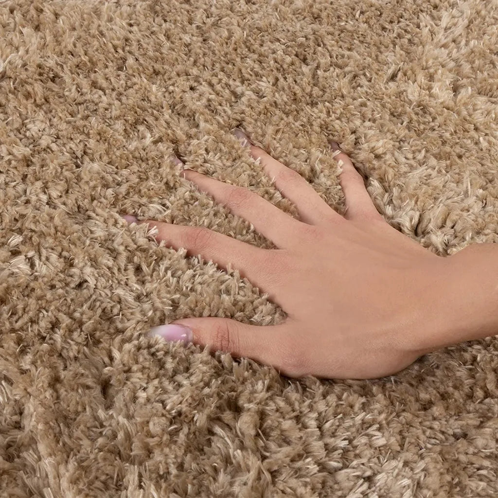  Karat Flokati Shaggy Teppich Elite Küchenläufer Teppichläufer Flurteppich, Hellbraun, 80x500 Cm