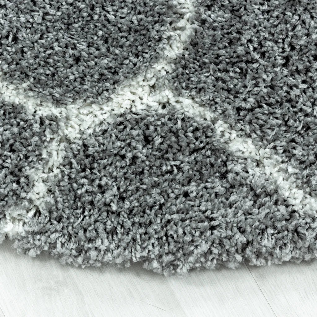  Wohnzimmerteppich,hochflor Shaggy,designer Teppich,Kachel Muster,Farbe:Rosa, Farbe:GRAU, Grösse:240 Cm X 340 Cm