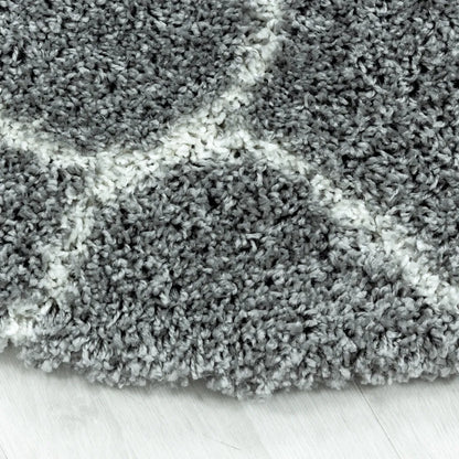  Wohnzimmerteppich,hochflor Shaggy,designer Teppich,Kachel Muster,Farbe:Rosa, Farbe:GRAU, Grösse:240 Cm X 340 Cm