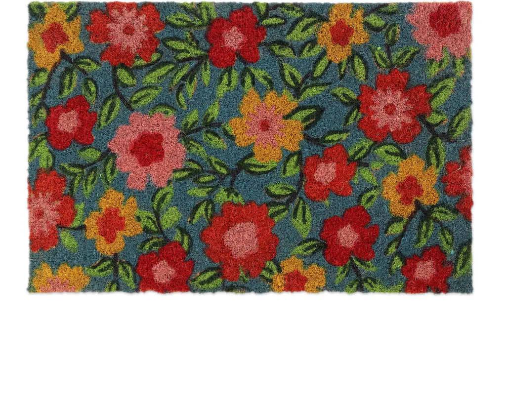  Relaxdays Fußmatte Kokos Blüten