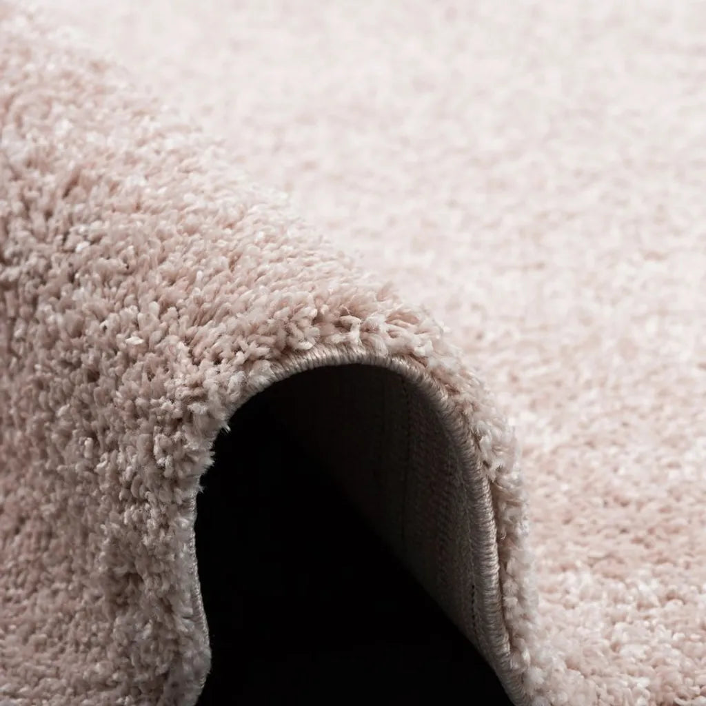  Hochflor Langflor Shaggy Teppich Aloha Rosa Rund, Größe:150 Cm Rund