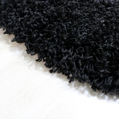  Merinos Shaggy Plus Black Hochflor Rund, Größe:120 X 120 Cm