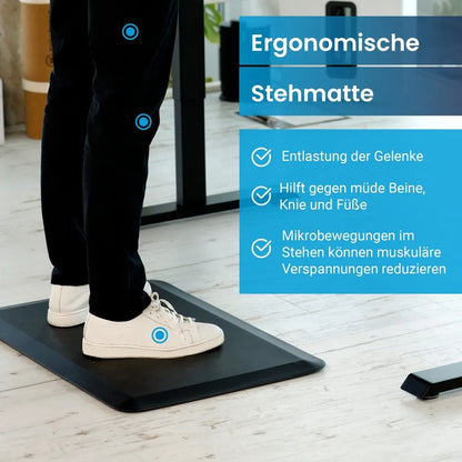  Ergotopia® Anti-Ermüdungsmatte Für Steharbeitsplätze, Ergonomische Arbeitsplatzmatte Für Gesundes & Schmerzfreies Stehen, Rutschfest & Langlebig, Ergonomische Schreibtisch Stehmatte