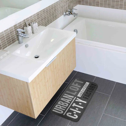  Badevorleger Duschmatte Grau Schwarz Mit Schrift Badteppich Antirutsch-Matte Vorleger Bad