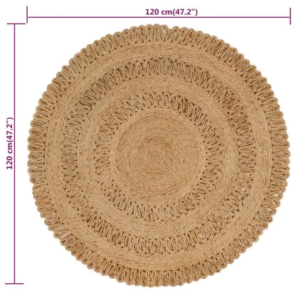  VidaXL Teppich Jute Handgeflochten 120 Cm Rund