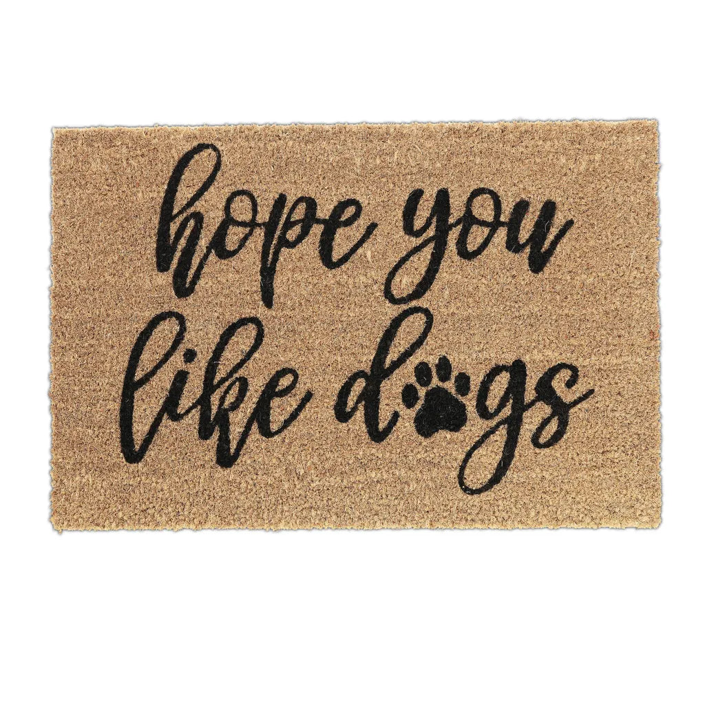  Relaxdays Kokos Fußmatte "Hope You Like Dogs"