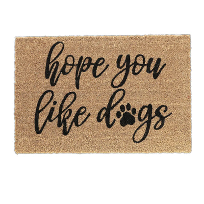  Relaxdays Kokos Fußmatte "Hope You Like Dogs"