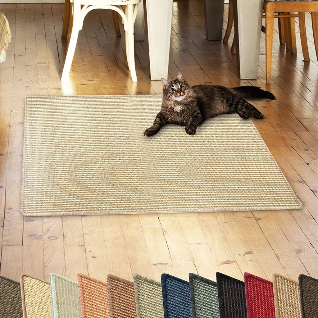  Sisal-Kratzteppich Für Katzen Widerstandsfähig Viele Farben & Größen 100 X 100 Cm Ivory