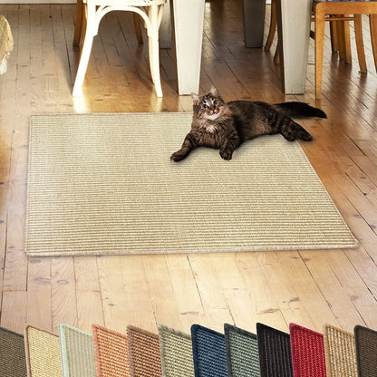  Sisal-Kratzteppich Für Katzen Widerstandsfähig Viele Farben & Größen 100 X 100 Cm Ivory